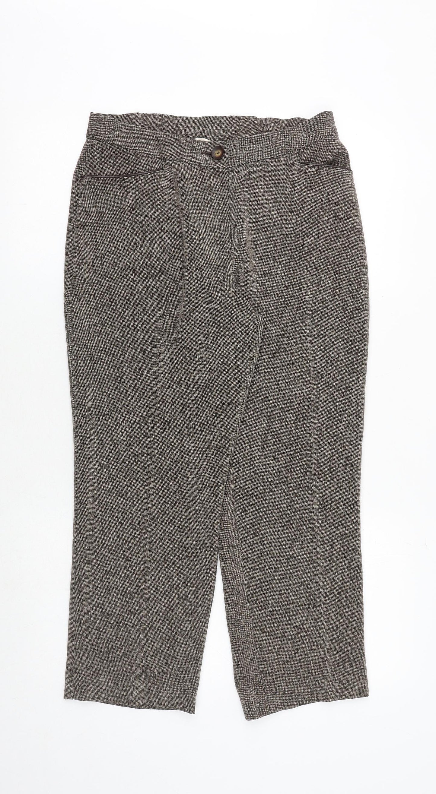 Womens UK Size 10 Marks and Spencer Regular Fit Dress Pants Brown Trousers