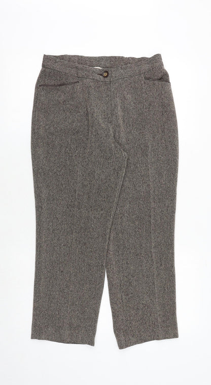 Womens UK Size 10 Marks and Spencer Regular Fit Dress Pants Brown Trousers