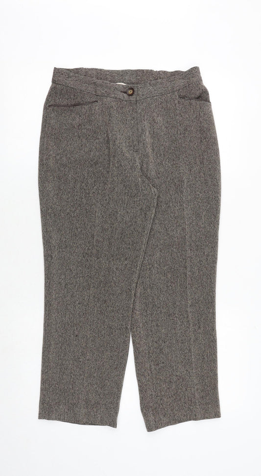 Womens UK Size 10 Marks and Spencer Regular Fit Dress Pants Brown Trousers