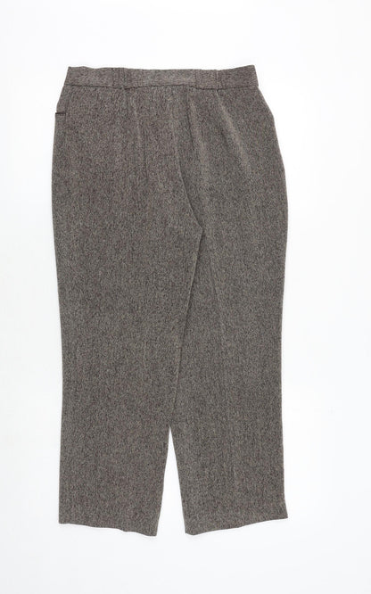 Womens UK Size 10 Marks and Spencer Regular Fit Dress Pants Brown Trousers