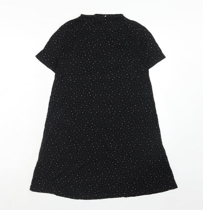 Pull&Bear Womens Black Viscose A-Line Size S Mock Neck Pullover