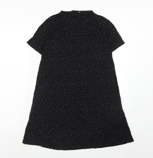 Pull&Bear Womens Black Viscose A-Line Size S Mock Neck Pullover