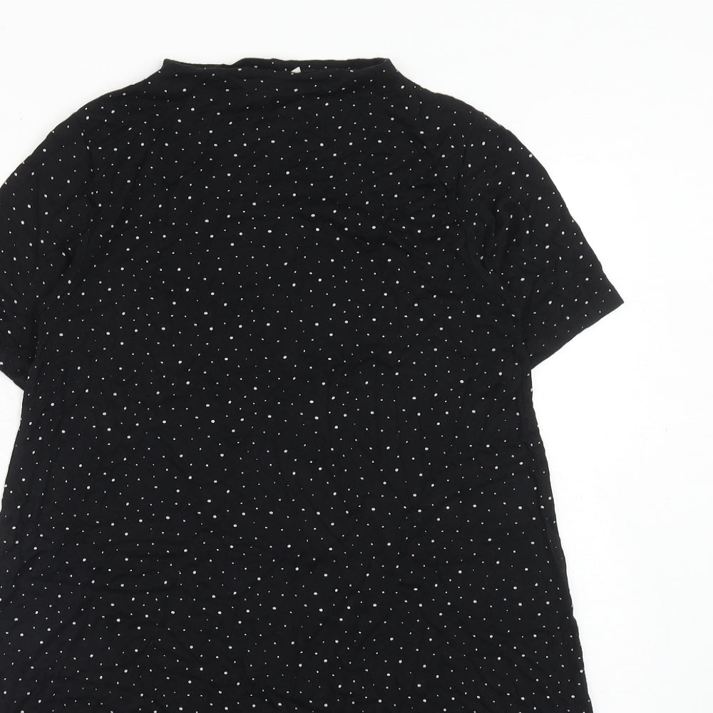 Pull&Bear Womens Black Viscose A-Line Size S Mock Neck Pullover