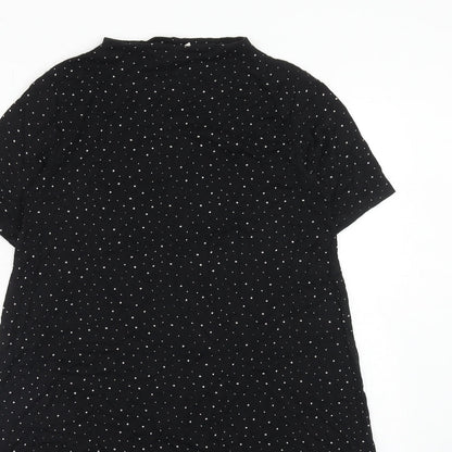 Pull&Bear Womens Black Viscose A-Line Size S Mock Neck Pullover