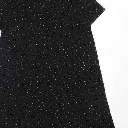 Pull&Bear Womens Black Viscose A-Line Size S Mock Neck Pullover