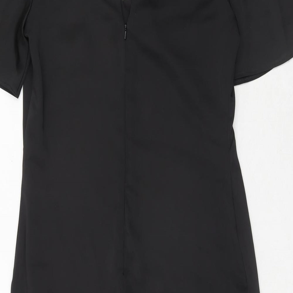 NEXT Womens Black Polyester Shift Size 10 Halter Hook & Eye