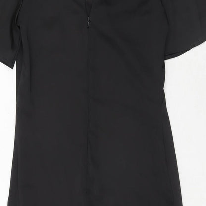 NEXT Womens Black Polyester Shift Size 10 Halter Hook & Eye