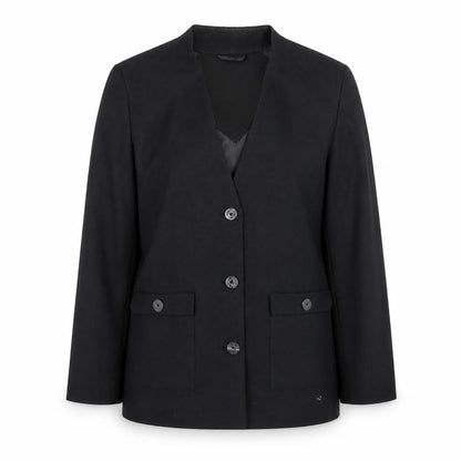 David Barry Womens Black Polyester Jacket Blazer Size 12