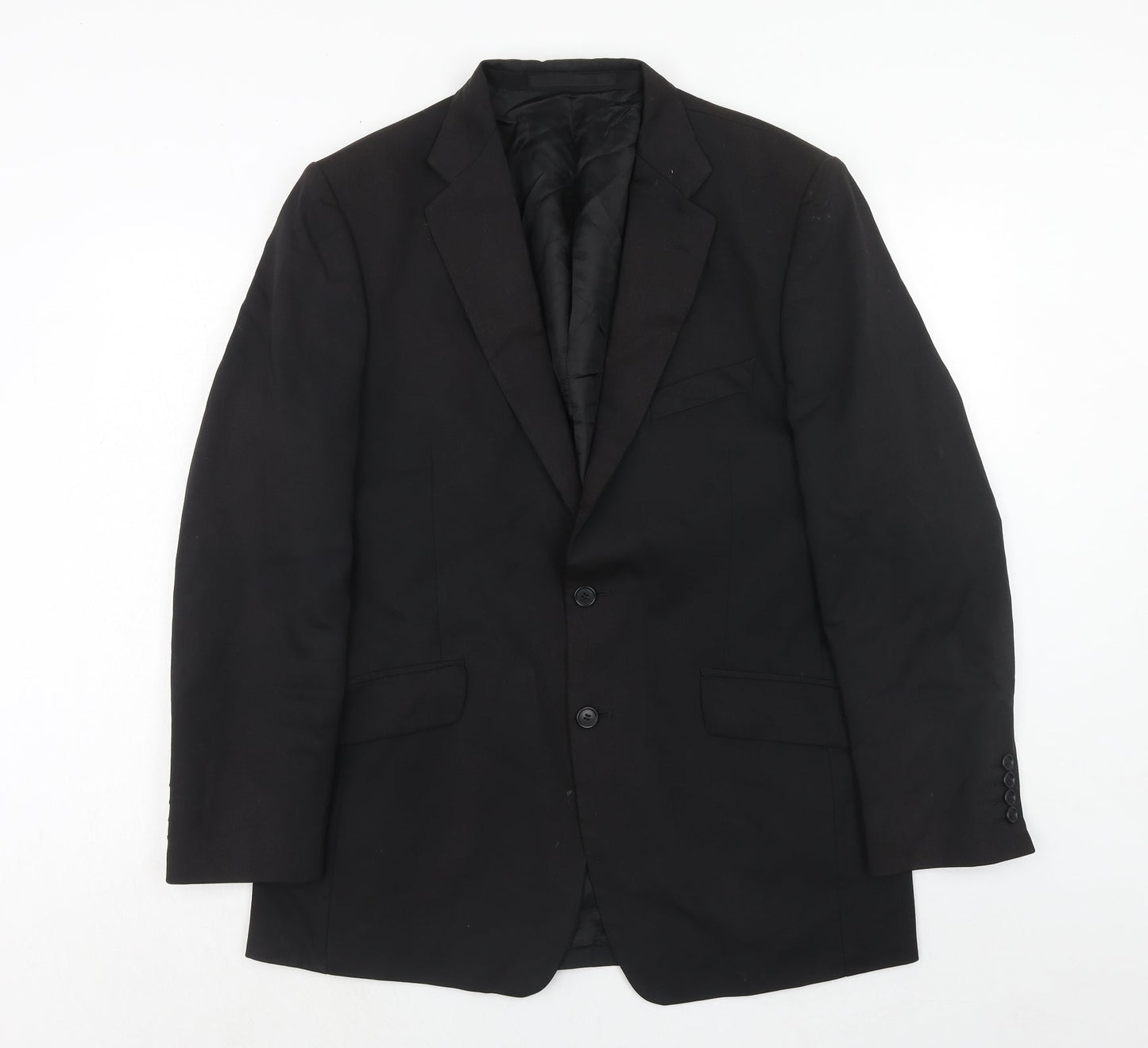 Autograph Mens Black Wool Jacket Suit Jacket Size 40 Regular