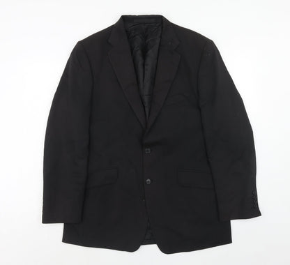 Autograph Mens Black Wool Jacket Suit Jacket Size 40 Regular