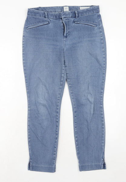 Womens UK Size 14 Gap Regular Fit Tapered Blue Jeans