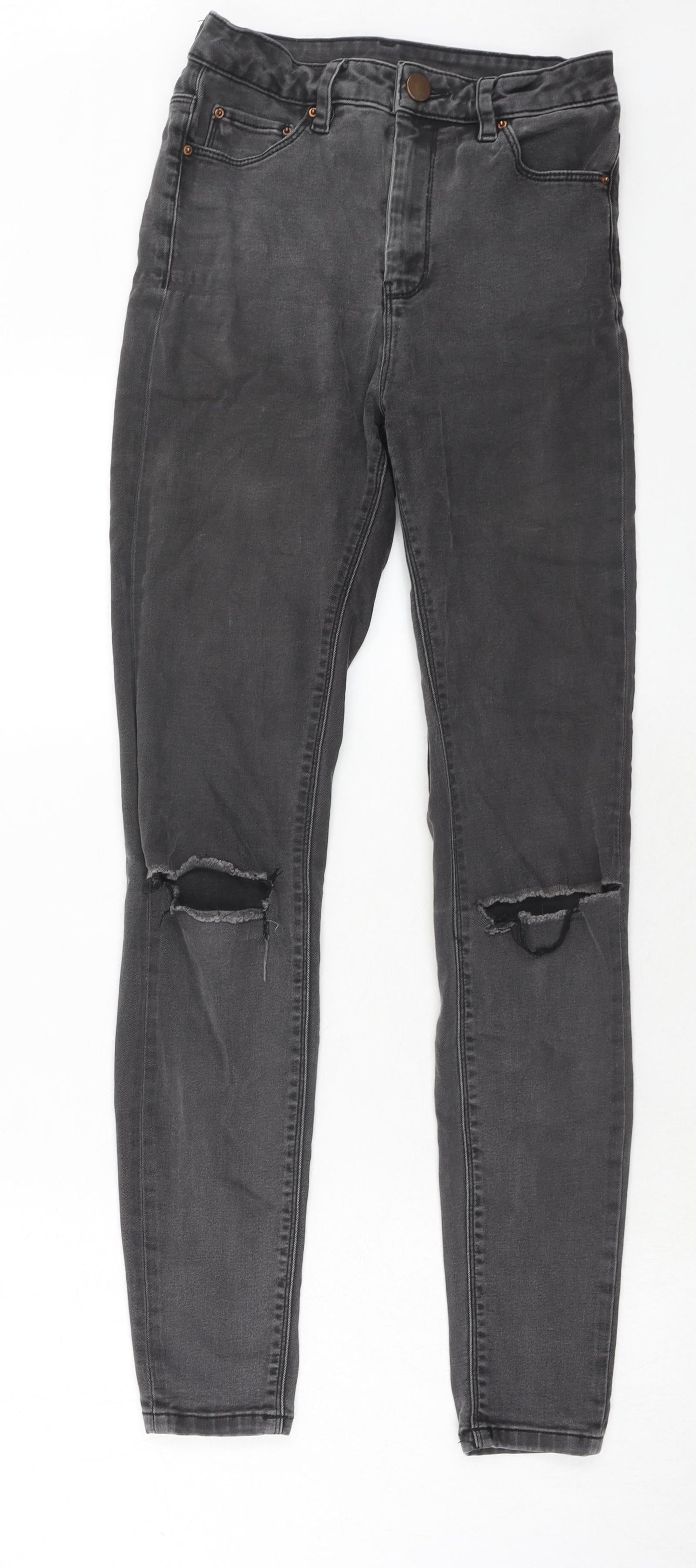 ASOS Womens Grey Cotton Skinny Jeans Size 26 in L34 in Regular Zip