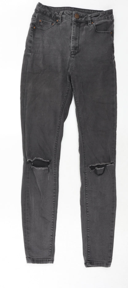 ASOS Womens Grey Cotton Skinny Jeans Size 26 in L34 in Regular Zip