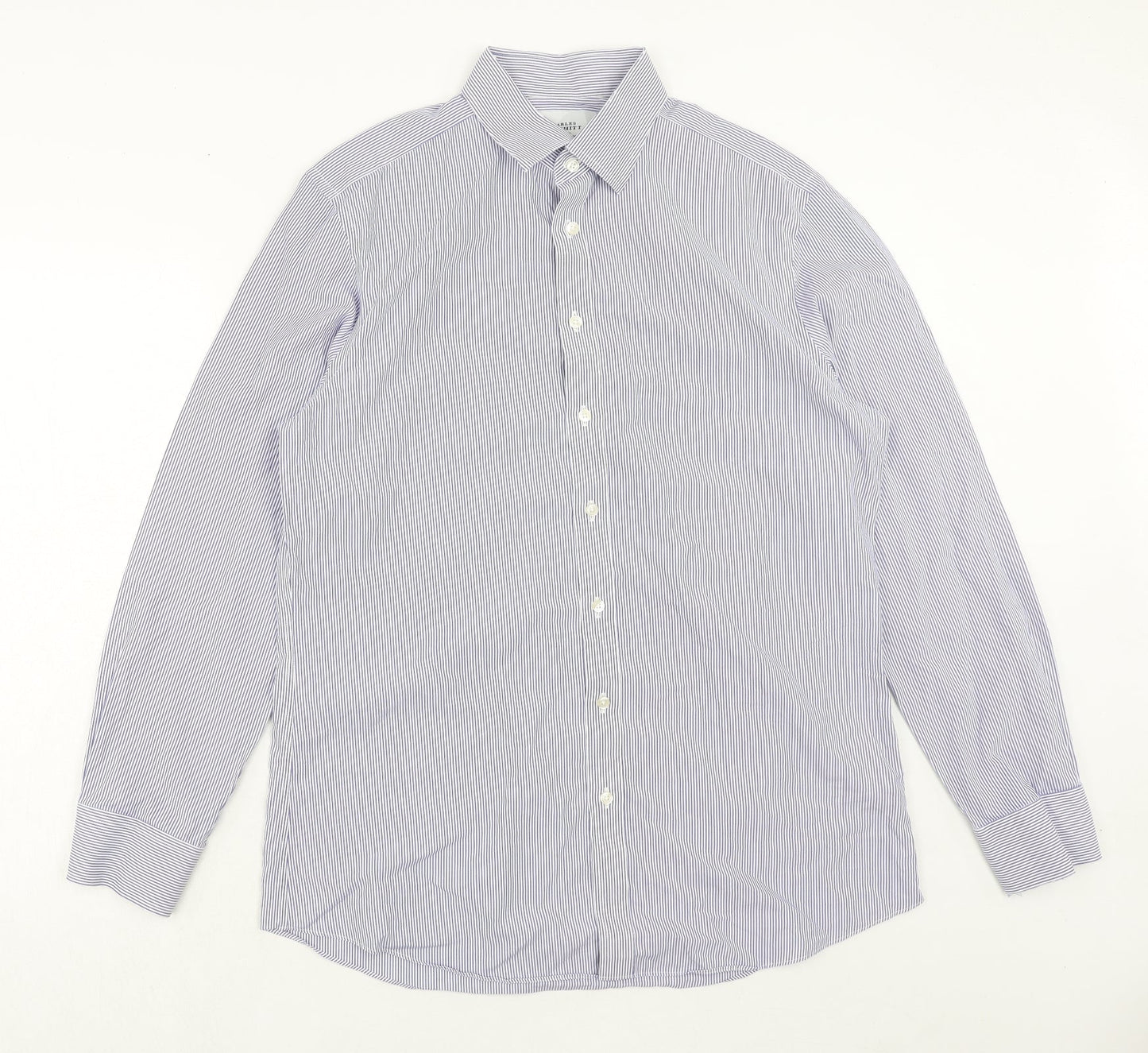 Mens UK Size 16.5 Charles Tyrwhitt Blue  Button-Up Long Sleeve Casual Shirt