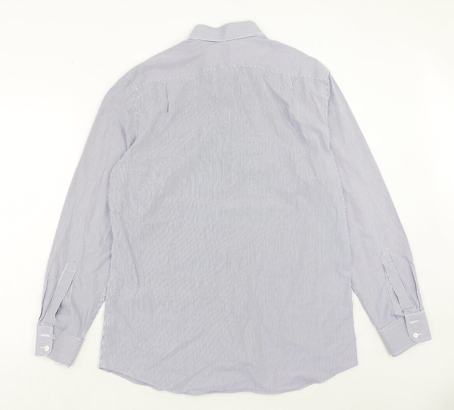 Mens UK Size 16.5 Charles Tyrwhitt Blue  Button-Up Long Sleeve Casual Shirt