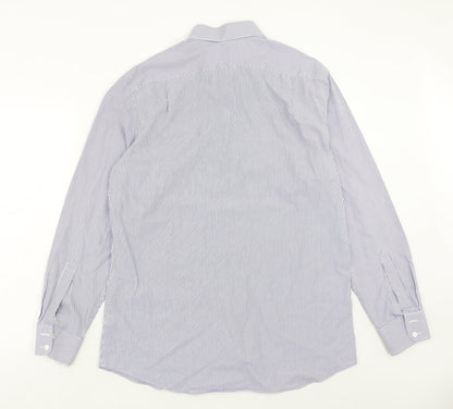 Mens UK Size 16.5 Charles Tyrwhitt Blue  Button-Up Long Sleeve Casual Shirt