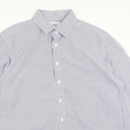 Mens UK Size 16.5 Charles Tyrwhitt Blue  Button-Up Long Sleeve Casual Shirt