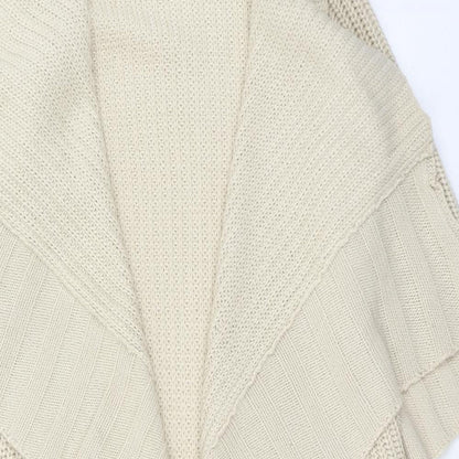 Elegance Womens Beige V-Neck Acrylic Cardigan Jumper Size 14