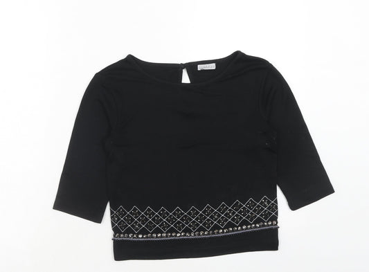 Womens UK Size XS Cooperative Black Basic Blouse