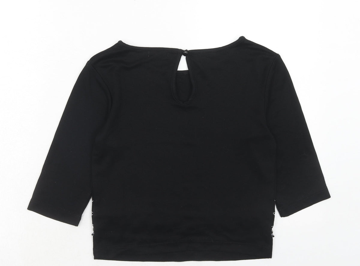 Womens UK Size XS Cooperative Black Basic Blouse