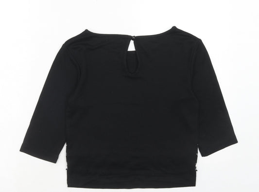 Womens UK Size XS Cooperative Black Basic Blouse