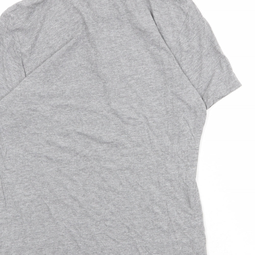 EDC Mens Grey Cotton Polo Size S Collared Button