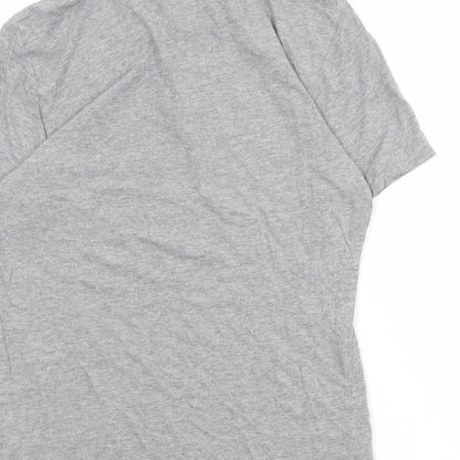 EDC Mens Grey Cotton Polo Size S Collared Button