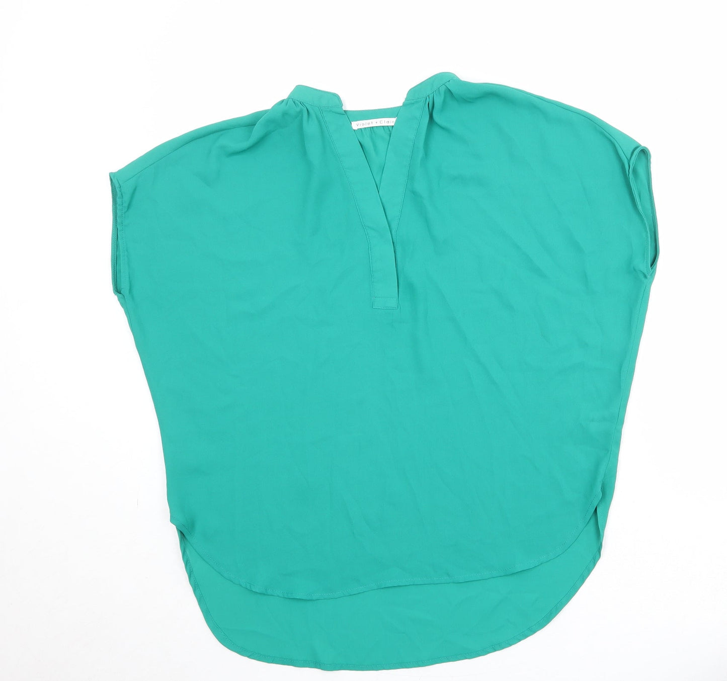 Womens UK Size M Violet & Claire Green Basic Blouse