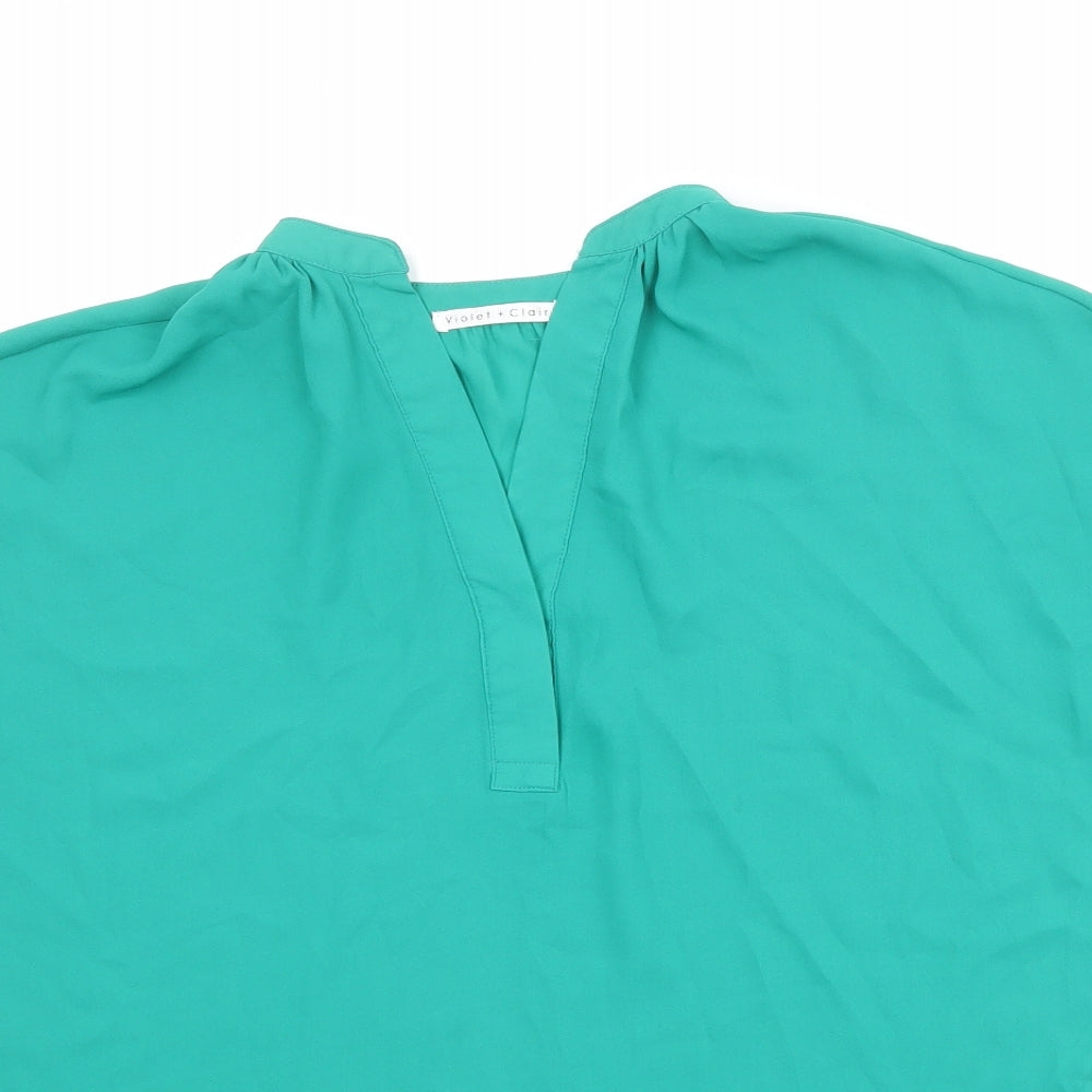 Womens UK Size M Violet & Claire Green Basic Blouse