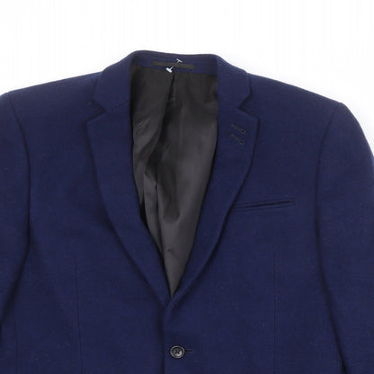 ASOS Mens Blue Wool Jacket Suit Jacket Size 42 Regular