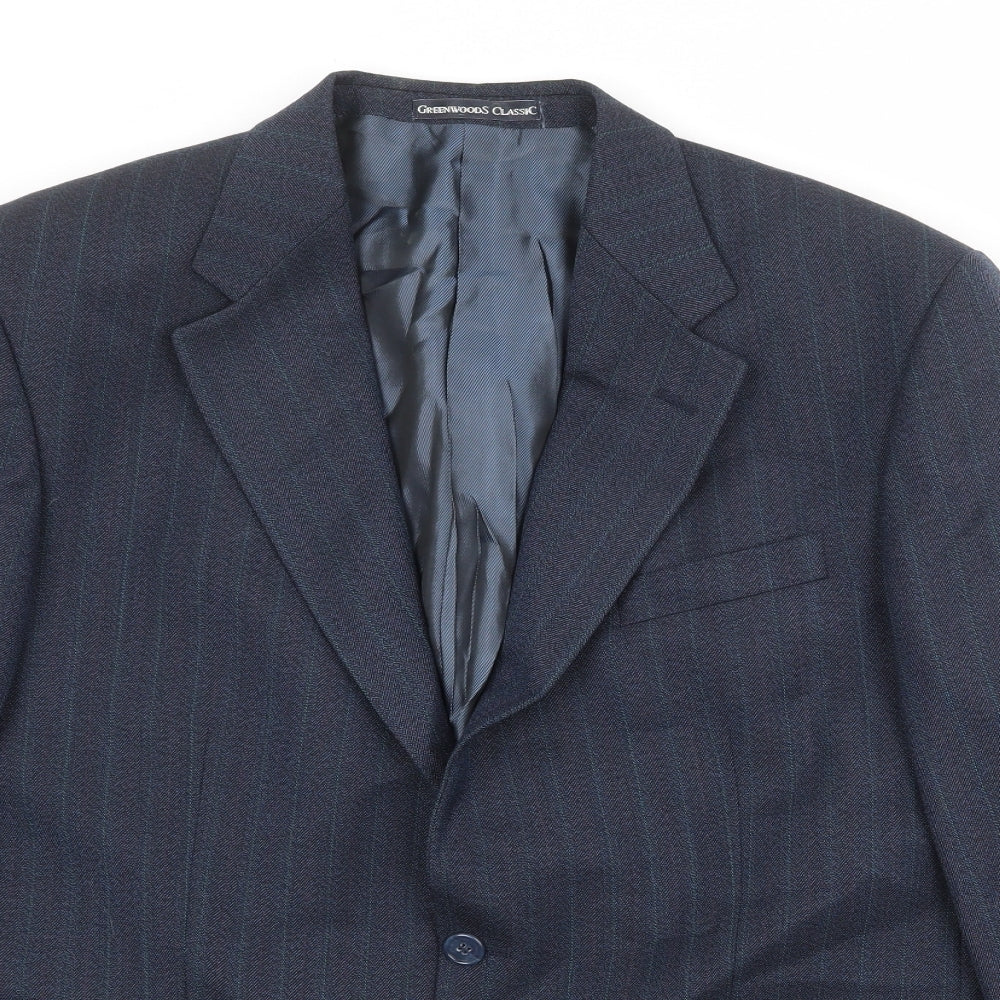 Mens UK Size 44 Greenwoods Regular Blue Suit Jacket
