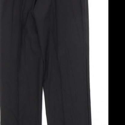 Marks and Spencer Mens Black Polyester Dress Pants Trousers Size 34 in Regular Zip