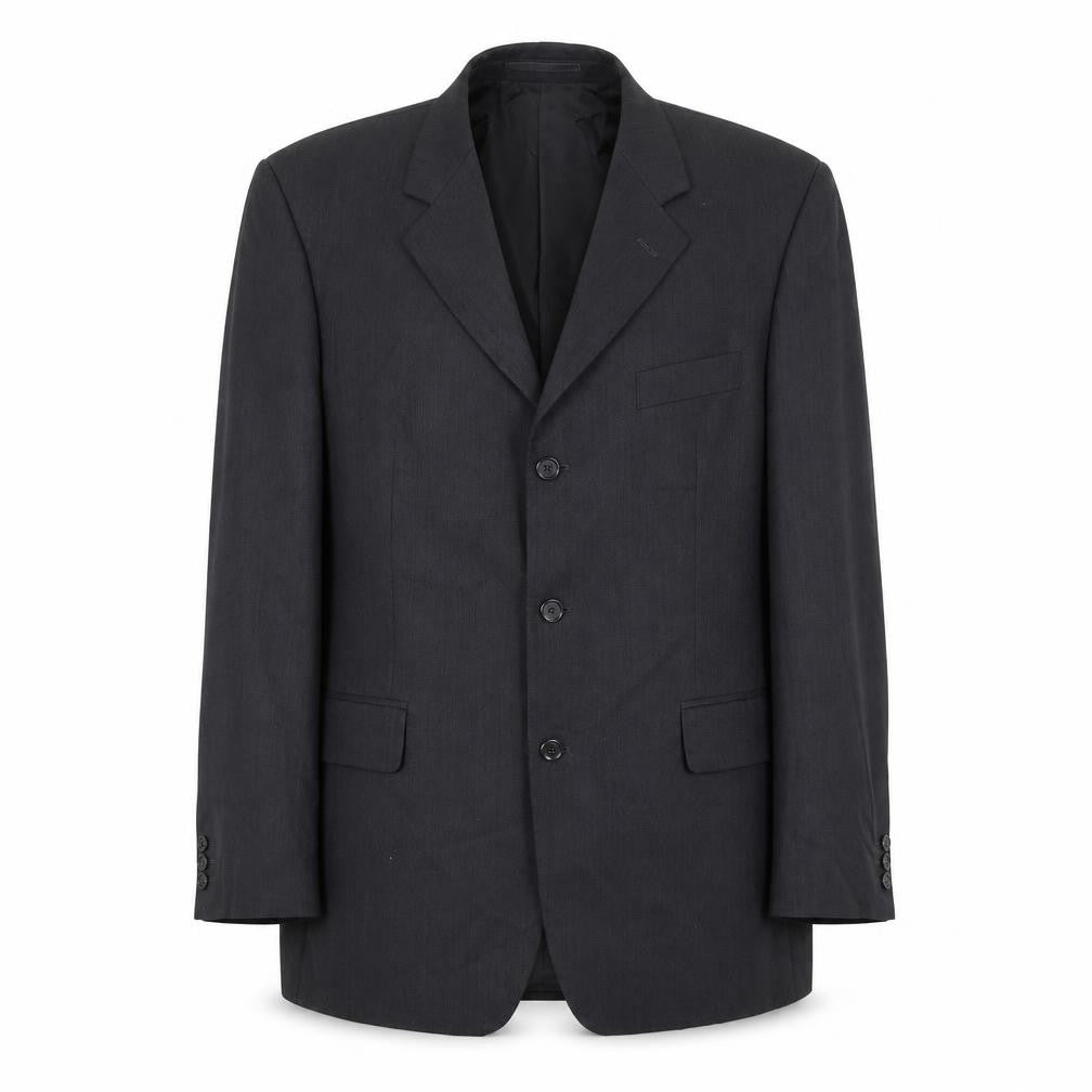 Mens UK Size 44 Pinstripe Regular Black Suit Jacket