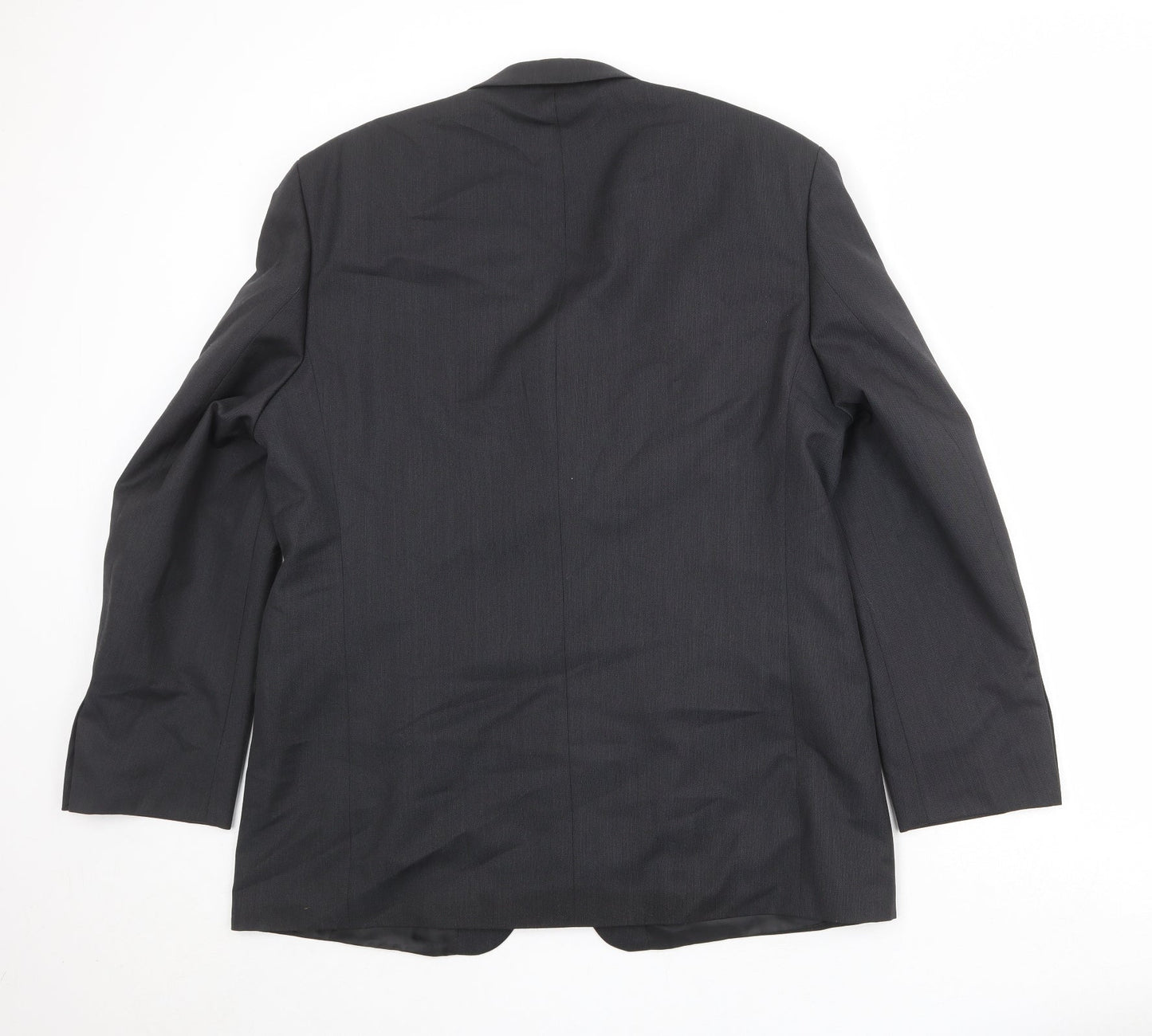 Mens UK Size 44 Pinstripe Regular Black Suit Jacket