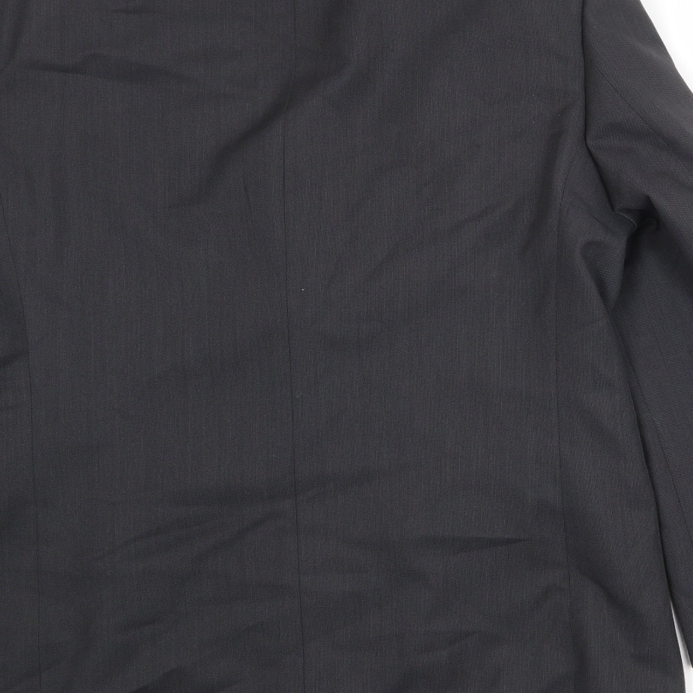 Mens UK Size 44 Pinstripe Regular Black Suit Jacket