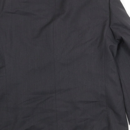 Mens UK Size 44 Pinstripe Regular Black Suit Jacket