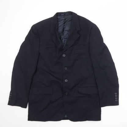 Mens UK Size 40 Charlton Grey Regular Black Suit Jacket