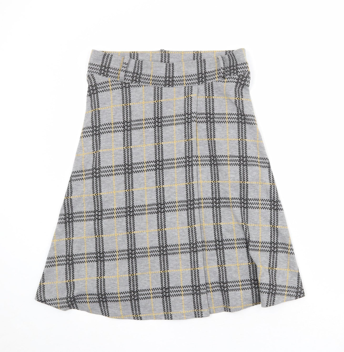 Esprit Womens Grey Plaid Polyester Swing Skirt Size L