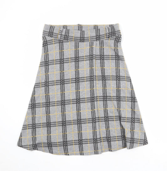 Esprit Womens Grey Plaid Polyester Swing Skirt Size L