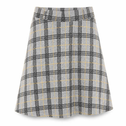 Esprit Womens Grey Plaid Polyester Swing Skirt Size L