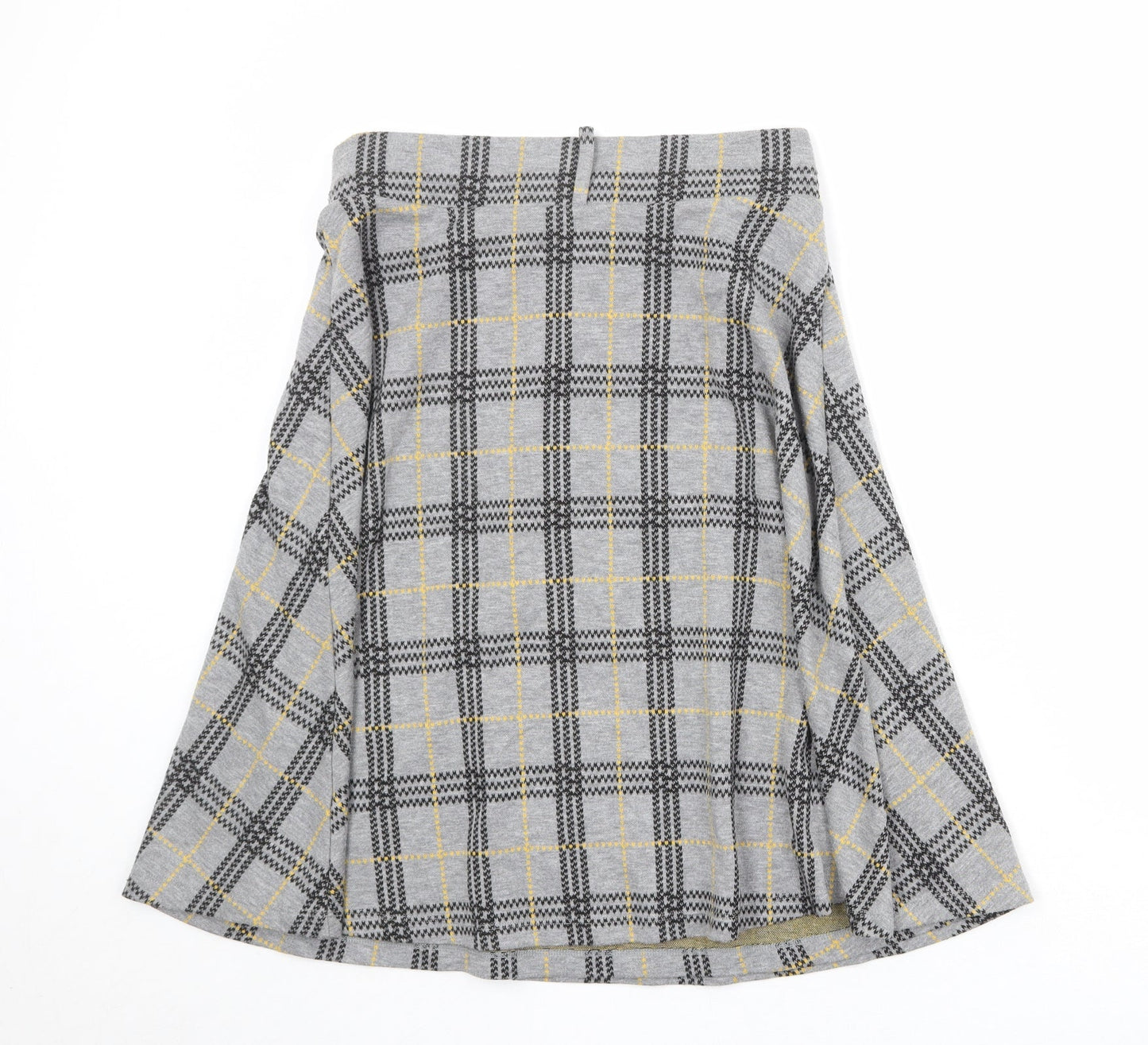 Esprit Womens Grey Plaid Polyester Swing Skirt Size L