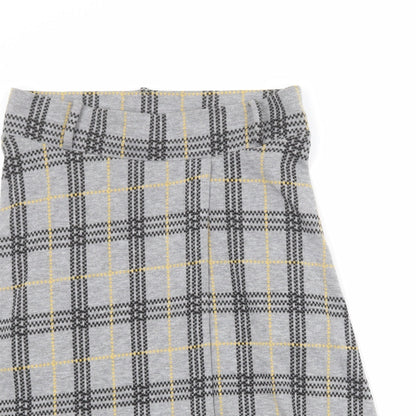 Esprit Womens Grey Plaid Polyester Swing Skirt Size L
