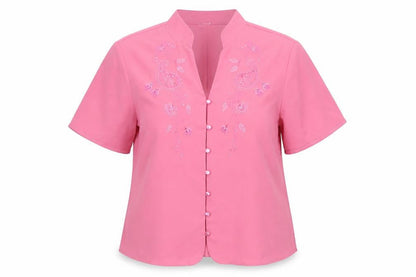 Womens UK Size 14 Marks and Spencer Pink Basic Button-Up