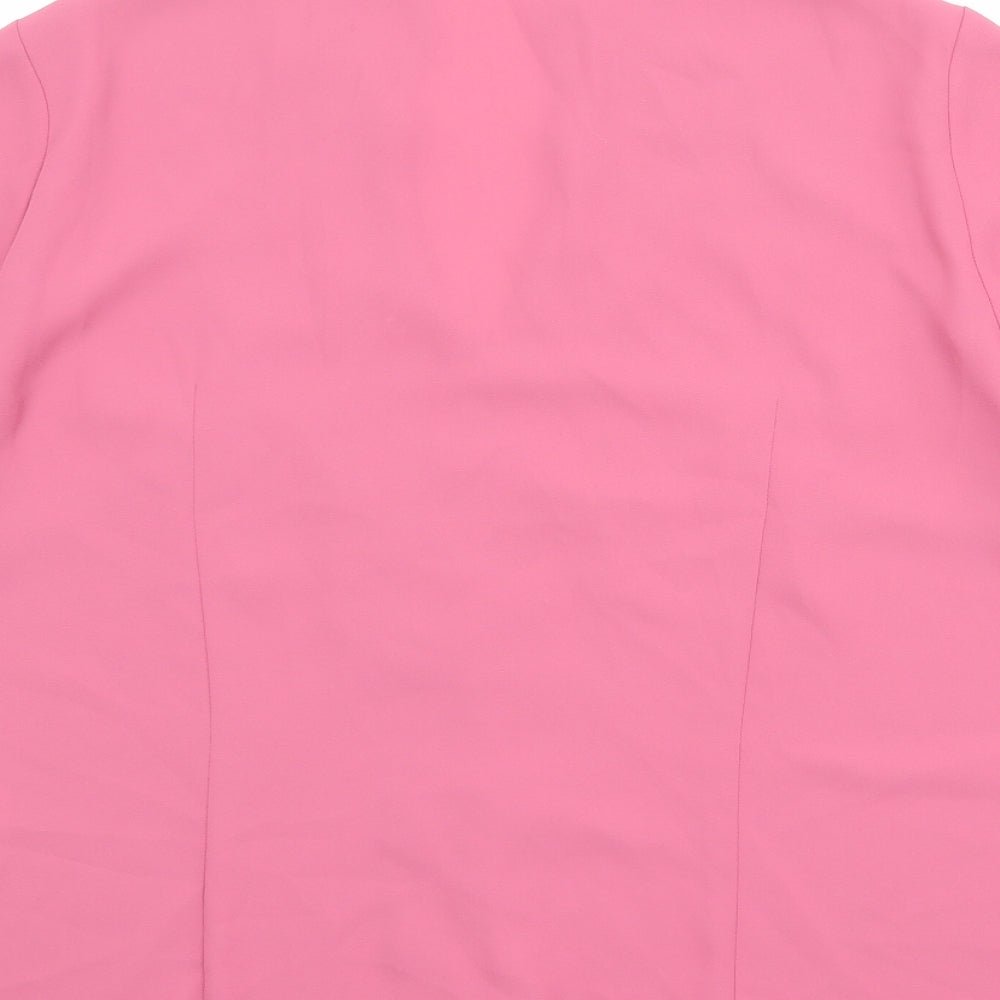 Womens UK Size 14 Marks and Spencer Pink Basic Button-Up