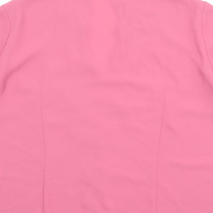 Womens UK Size 14 Marks and Spencer Pink Basic Button-Up
