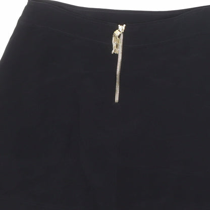 Kem Scott Womens Black Polyester A-Line Skirt Size 28 in Zip