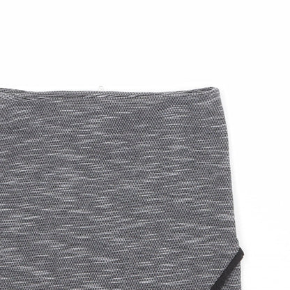 New Look Womens Grey Geometric Polyester A-Line Skirt Size 6 Zip