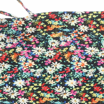 Brand and care label for M&Co girls’ multicoloured floral polyester basic blouse, years off the shoulder pullover - cold