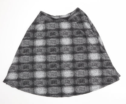 Marks and Spencer Womens Black Geometric Polyester Swing Skirt Size 14