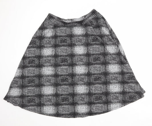 Marks and Spencer Womens Black Geometric Polyester Swing Skirt Size 14